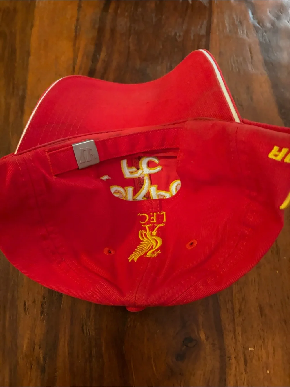 Rare Liverpool FC Warrior Red Baseball Cap with Yellow Embroidery